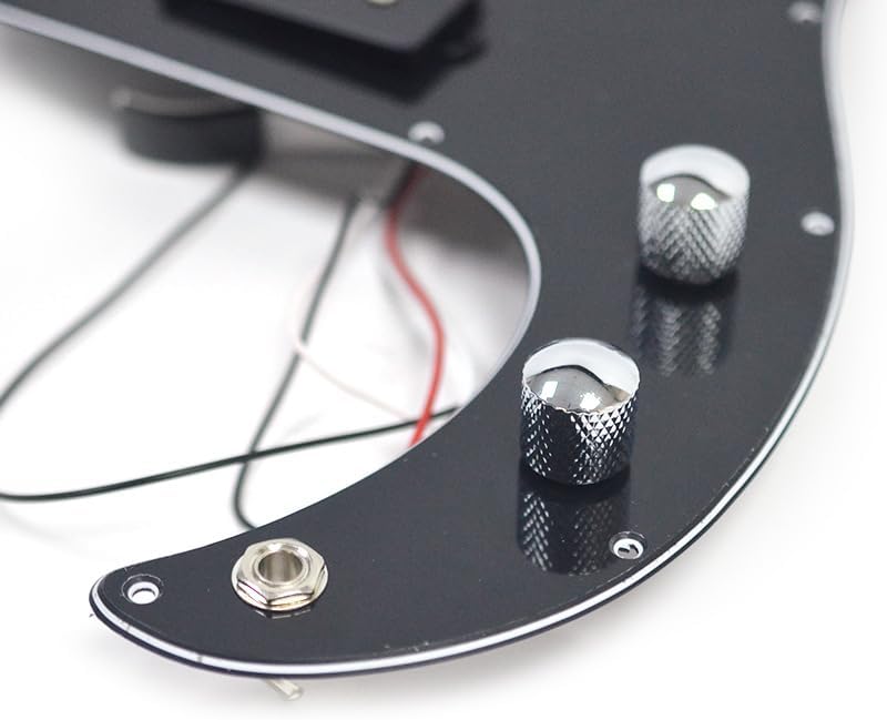 ROZILO Black 3 Ply Pre-wired Bass Pick Guard Loaded P Bass Pickguard for Precision P Bass - Image 3